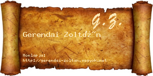 Gerendai Zoltán névjegykártya